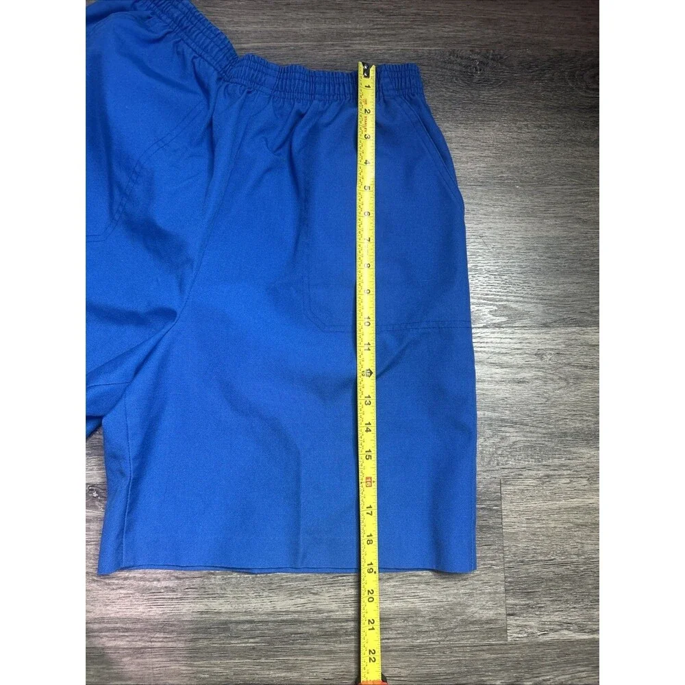 Vtg 80s Koret Womens Long Blue Bermuda Shorts Size 14 Pull On Knee Length
